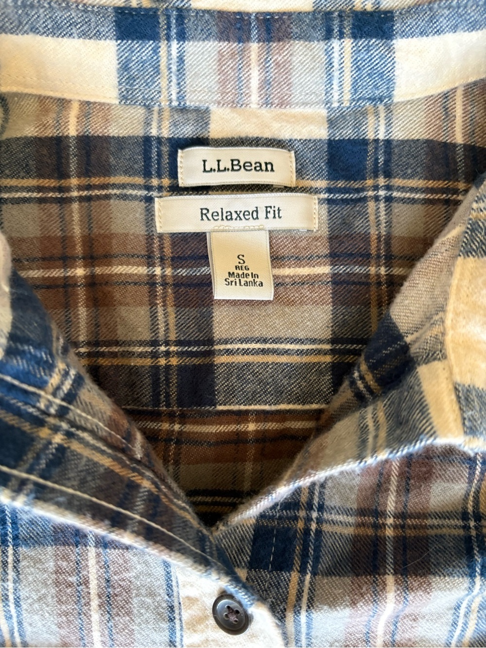 L.L. Bean Women’s Scotch Plaid Flannel Blue/Purple Size Small - Picture 4 of 7